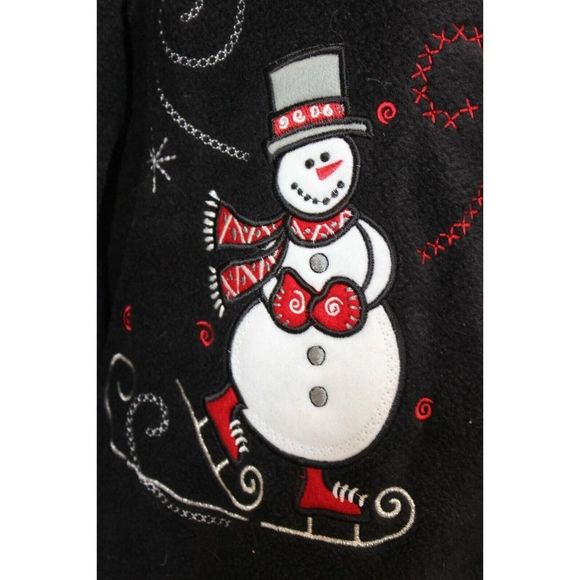 WOMEN'S FASHION BUG SNOWMAN FLEECE JACKET-SIZE: Medium Christmas - Picture 4 of 11